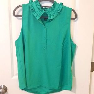 Jcrew ruffleneck sleeveless top